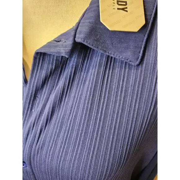 Nwt Coofandy Men's Stretchy Blue Long Sleeve Size L 800-1 - Picture 3 of 7